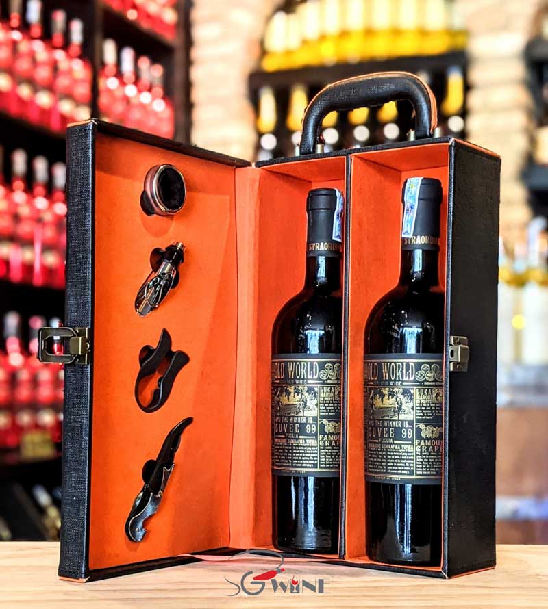 Hộp vang cặp rượu vang ý Old World Cuvee 99